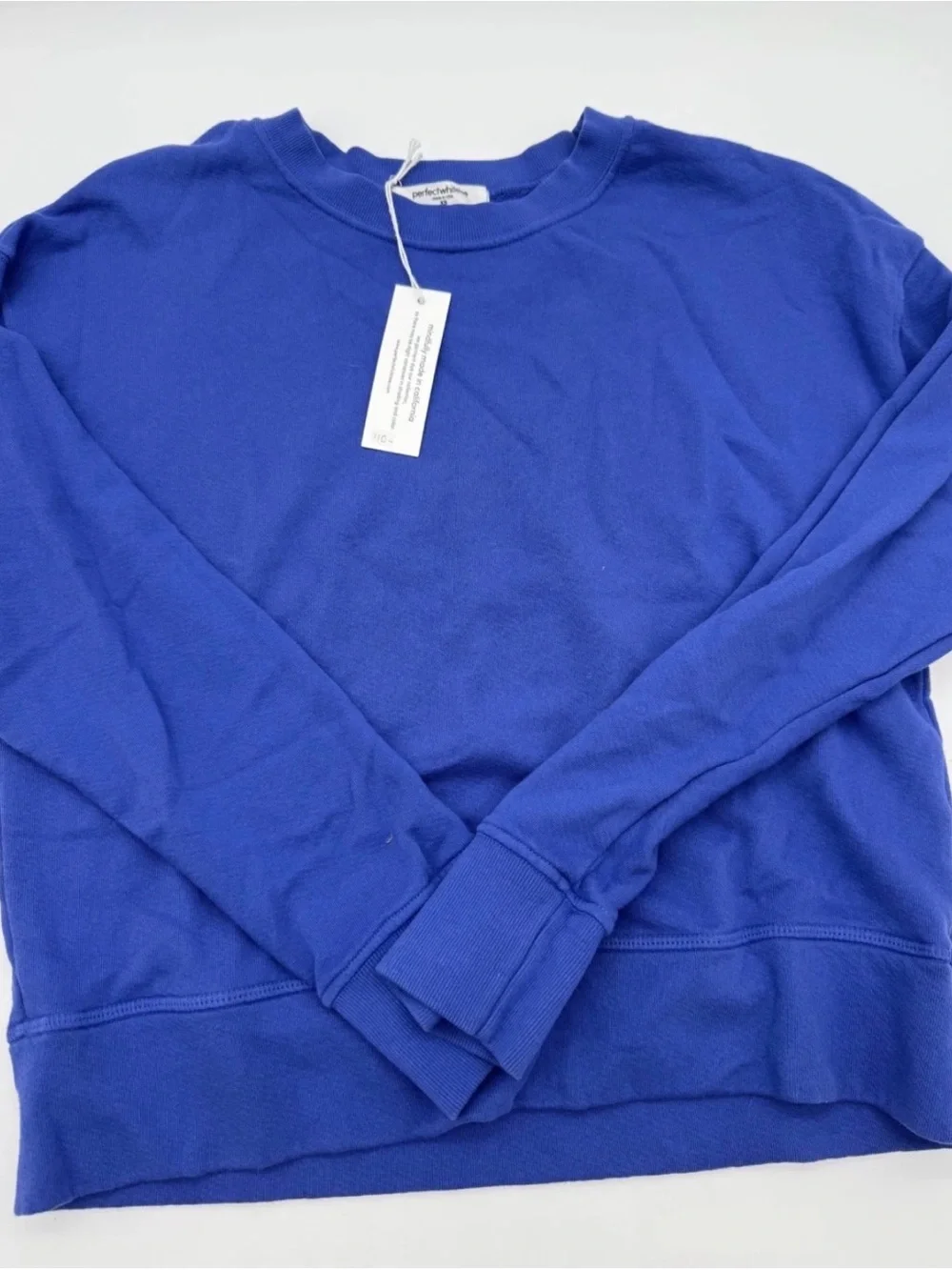 Perfect White Tee Cobalt Blue Stevie Sweatshirt Jogger Set XS New